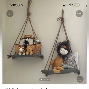 Wall decor swing shelves